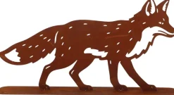 Renard décoratif en métal rouillé