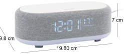 Reveil avec chargeur induction et enceinte Bluetooth Vogue (Gris)