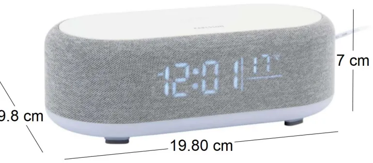 Reveil avec chargeur induction et enceinte Bluetooth Vogue (Gris)