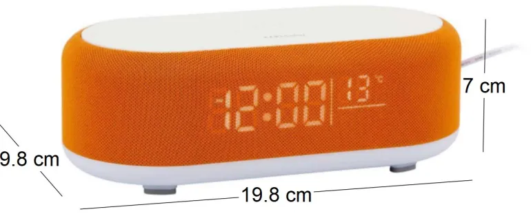 Reveil avec chargeur induction et enceinte Bluetooth Vogue (Orange)