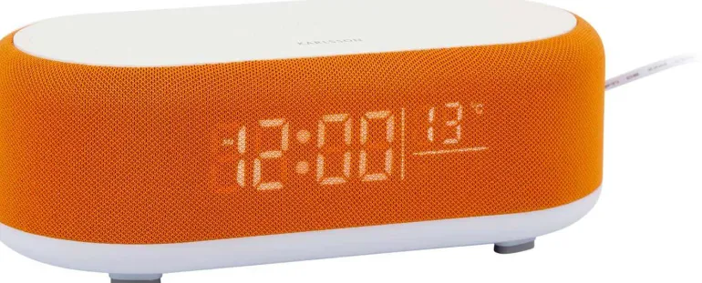 Reveil avec chargeur induction et enceinte Bluetooth Vogue (Orange)