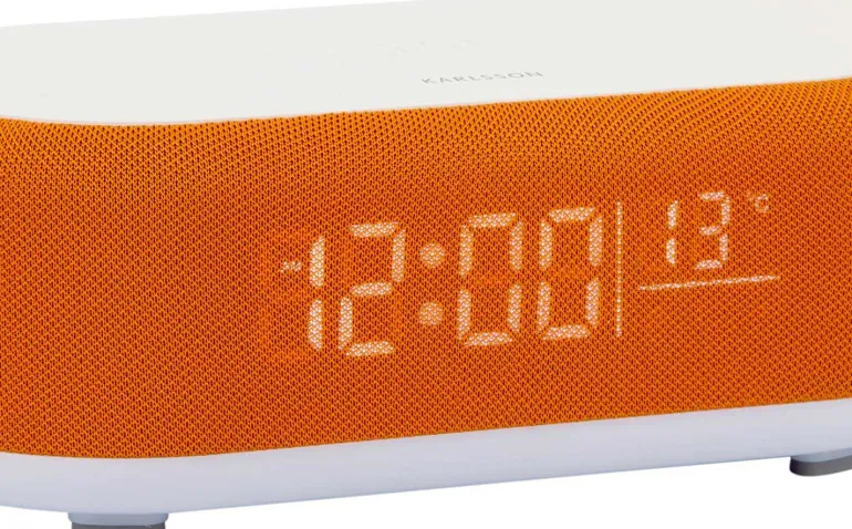 Reveil avec chargeur induction et enceinte Bluetooth Vogue (Orange)
