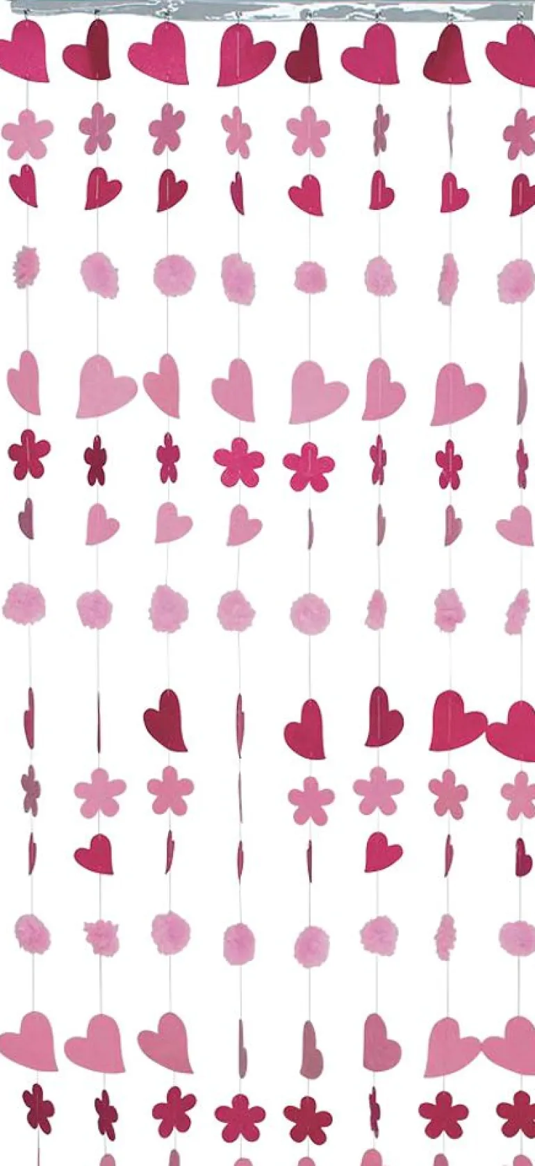 Rideau coeurs et pompons
