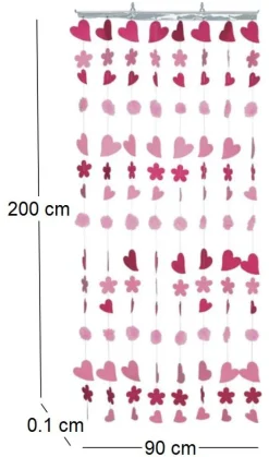 Rideau coeurs et pompons