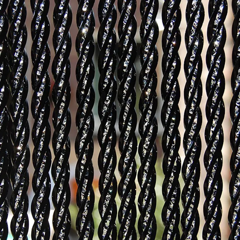 Rideau de porte en PVC noir Bellano (90 x 210 cm)