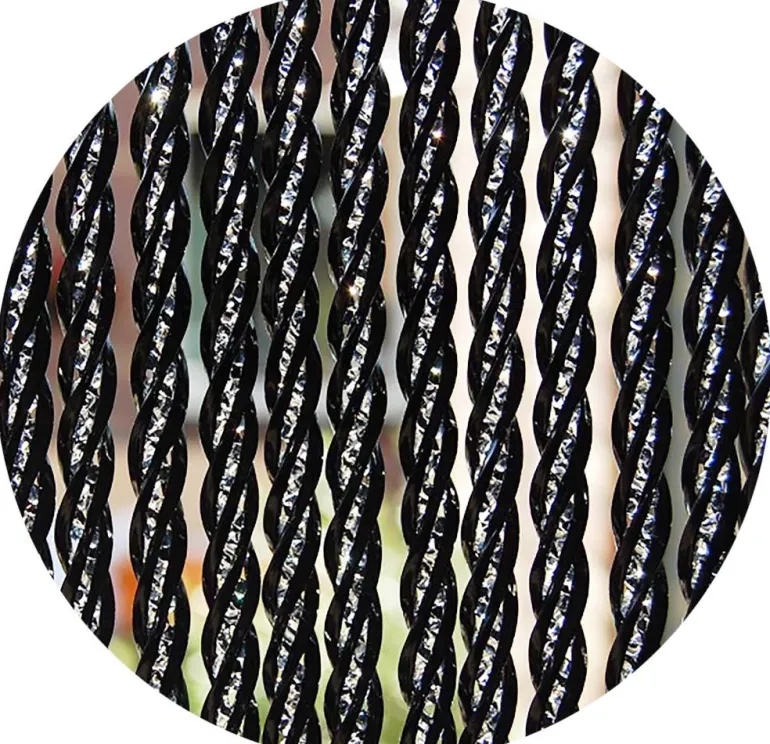Rideau de porte en PVC noir Bellano (90 x 210 cm)