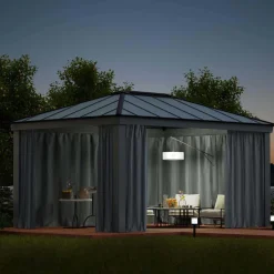 Rideaux pour tonnelle de jardin Dallas (Pour tonnelle 4.4 x 2 m)