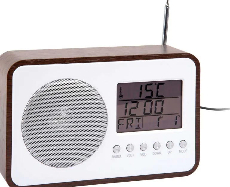 Réveil avec radio FM Retro (Marron)