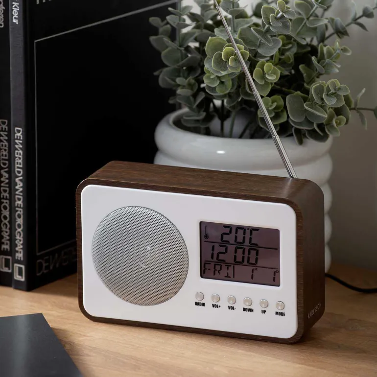 Réveil avec radio FM Retro (Marron)