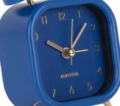 Réveil carré effet métallisé Glam Square (Bleu foncé)