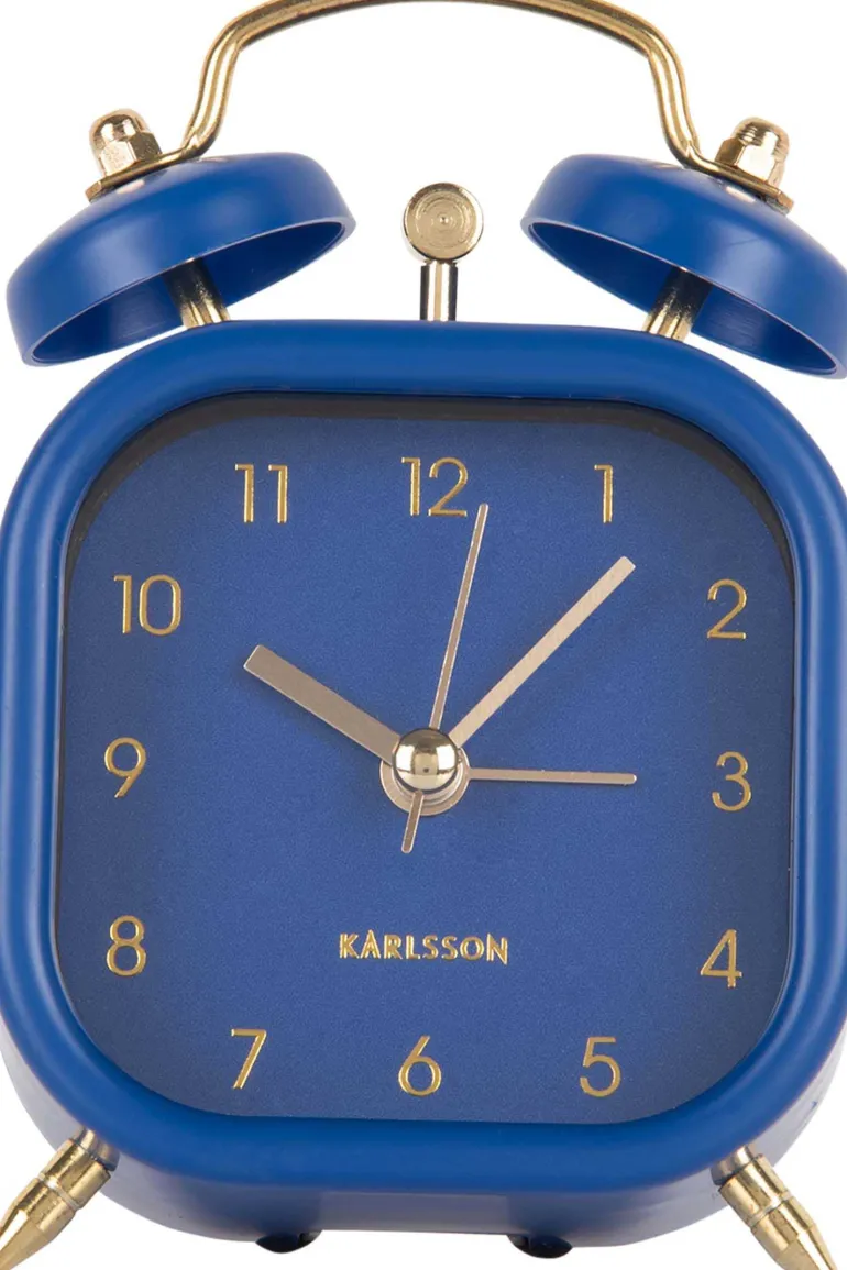 Réveil carré effet métallisé Glam Square (Bleu foncé)