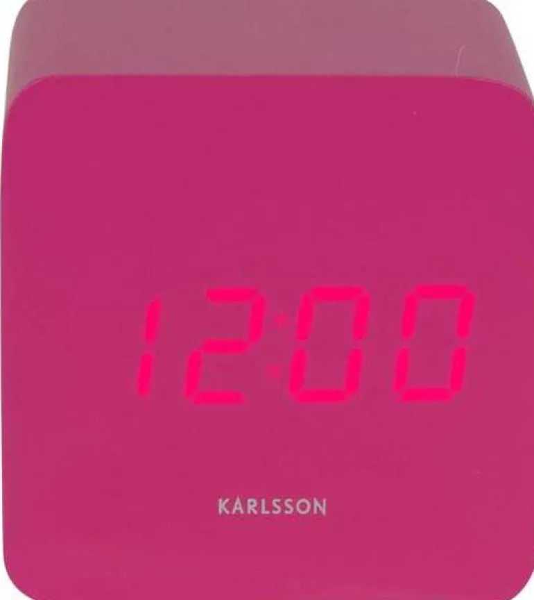 Réveil carré LED en MDF Spry (Rose)