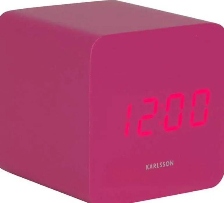 Réveil carré LED en MDF Spry (Rose)