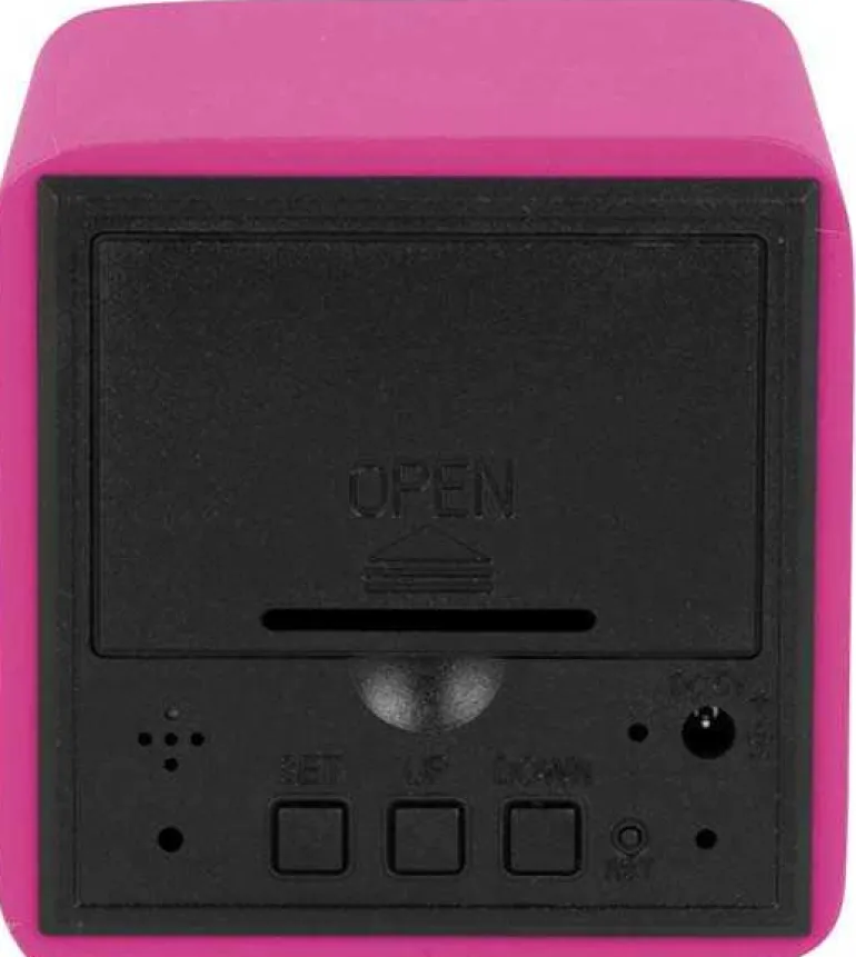 Réveil carré LED en MDF Spry (Rose)
