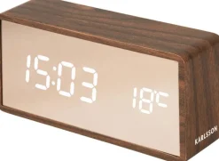 Réveil led en ABS effet bois Copper (Bois foncé)