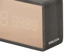 Réveil led en ABS effet bois Copper (Noir)