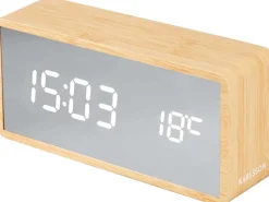 Réveil led en ABS effet bois Silver (Bois clair)
