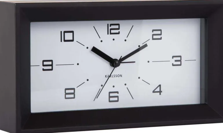 Réveil matin rectangulaire Lujo (Noir)