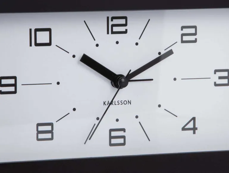 Réveil matin rectangulaire Lujo (Noir)