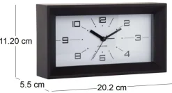 Réveil matin rectangulaire Lujo (Noir)