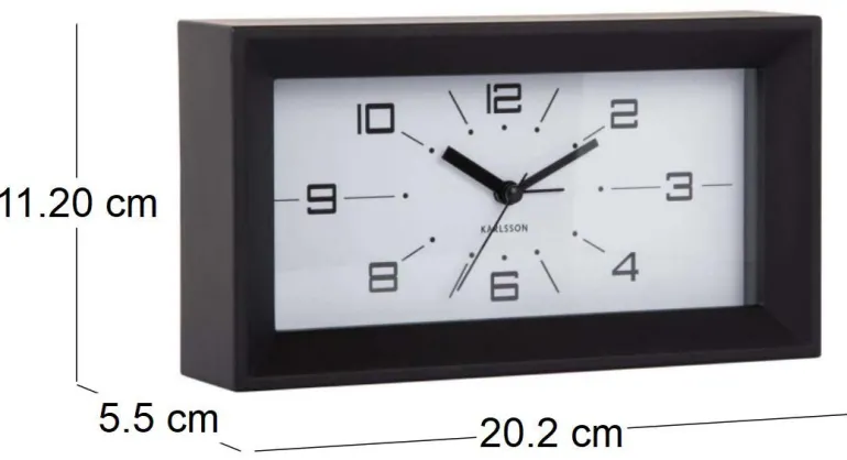 Réveil matin rectangulaire Lujo (Noir)