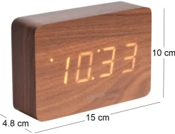Réveil rectangulaire en bois Square (Bois foncé)