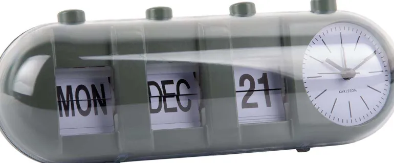 Réveil Retro Tube Calendar Flip (Vert)
