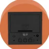 Réveil rond LED en MDF Spry (Orange)