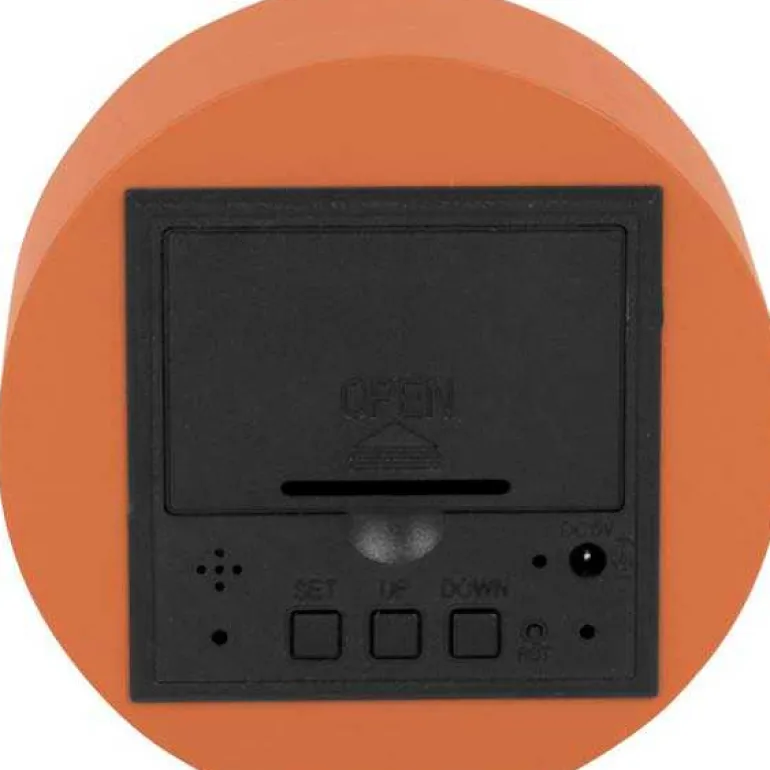 Réveil rond LED en MDF Spry (Orange)