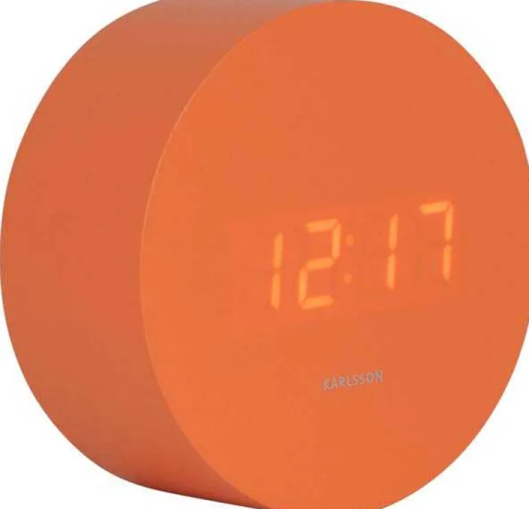 Réveil rond LED en MDF Spry (Orange)