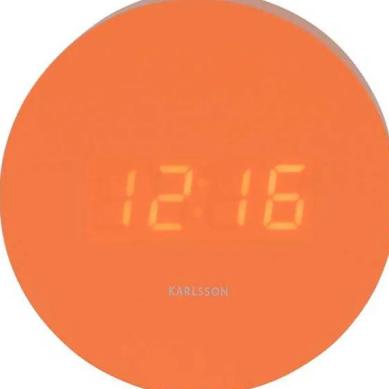 Réveil rond LED en MDF Spry (Orange)