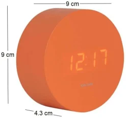 Réveil rond LED en MDF Spry (Orange)