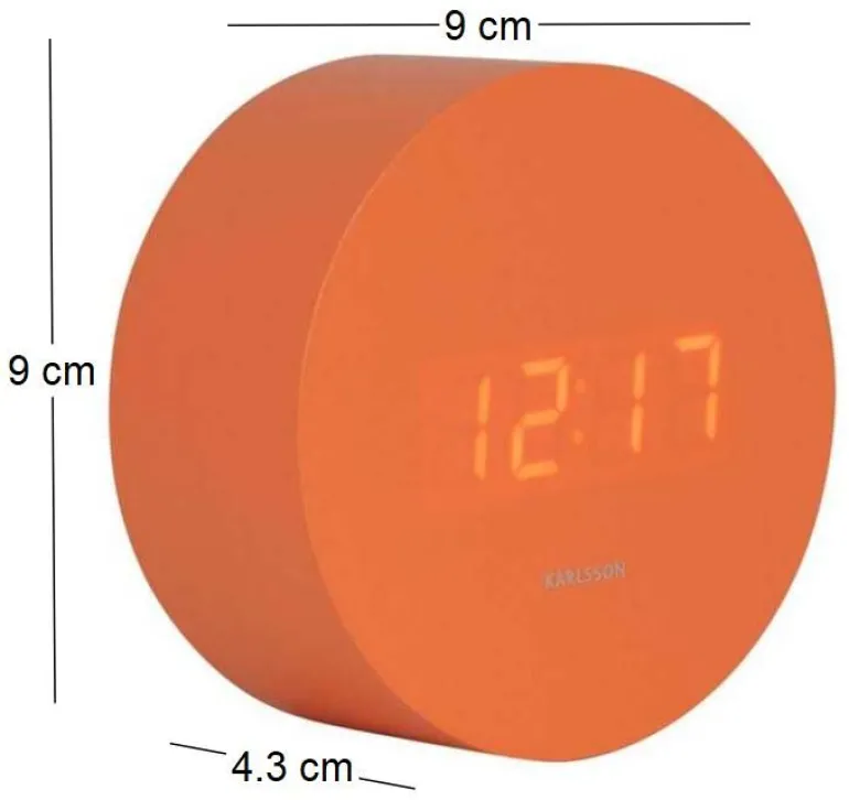 Réveil rond LED en MDF Spry (Orange)