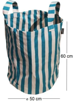 Sac de plage 100% coton Porta (Rayé vert et blanc cassé)
