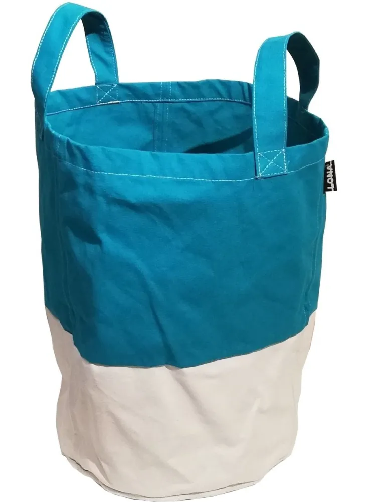 Sac de plage 100% coton Porta (Vert et blanc cassé)