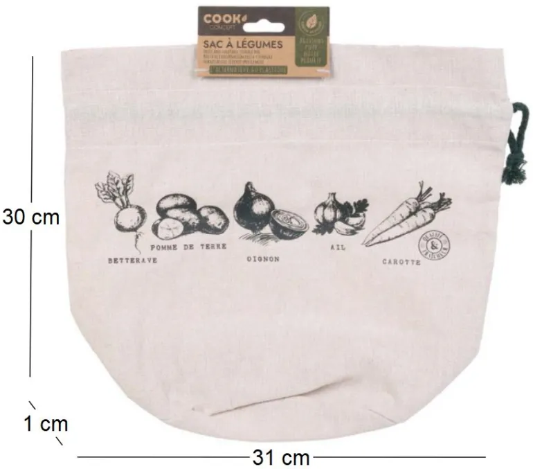 Sac à légumes réutilisable Eco concept (Lot de 3)