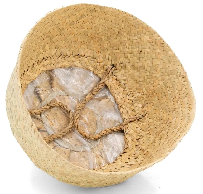 Sac rond en jonc de mer pliant (Diamètre 35 cm)