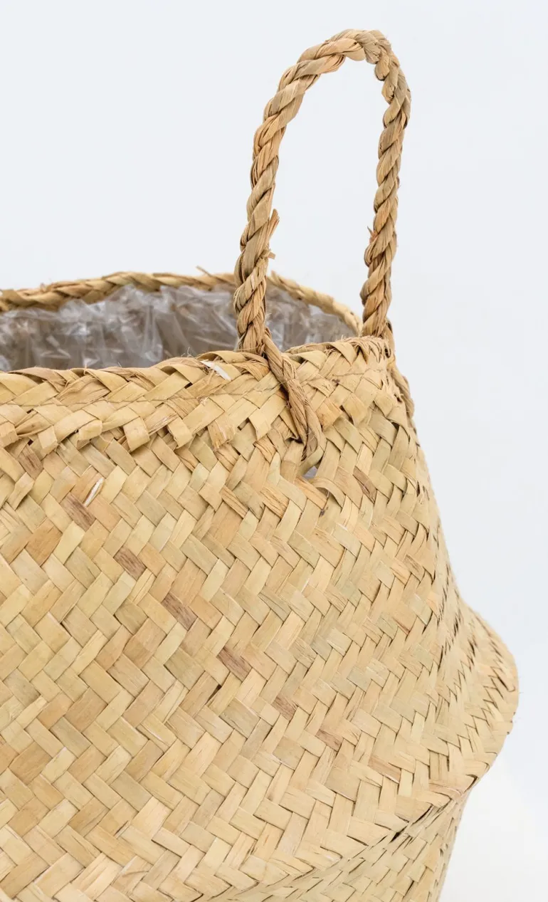 Sac rond en jonc de mer pliant (Diamètre 35 cm)