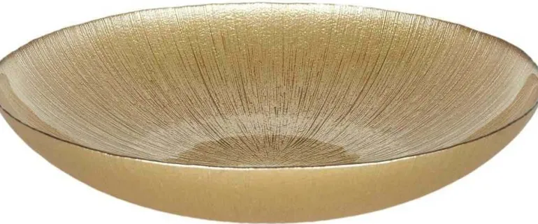 Saladier en verre doré Lines (30 x 5 cm)