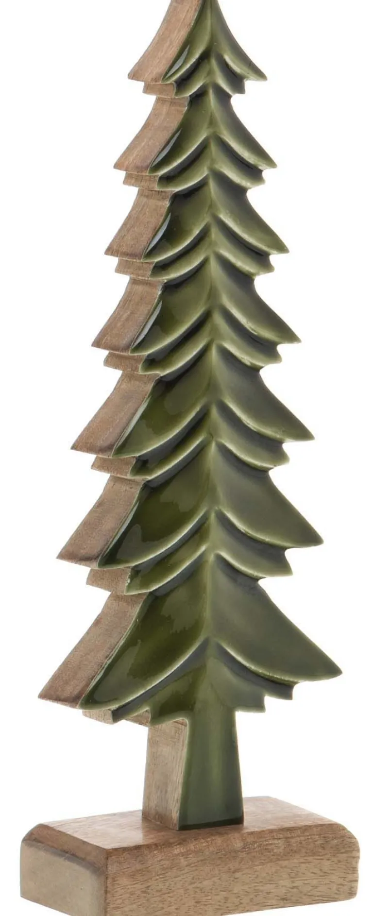 Sapins décoratifs en bois de manguier vert (Lot de 3)
