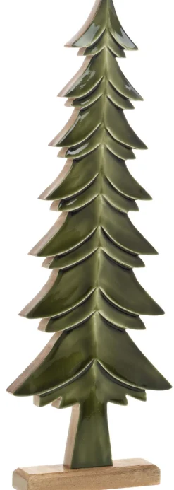 Sapins décoratifs en bois de manguier vert (Lot de 3)