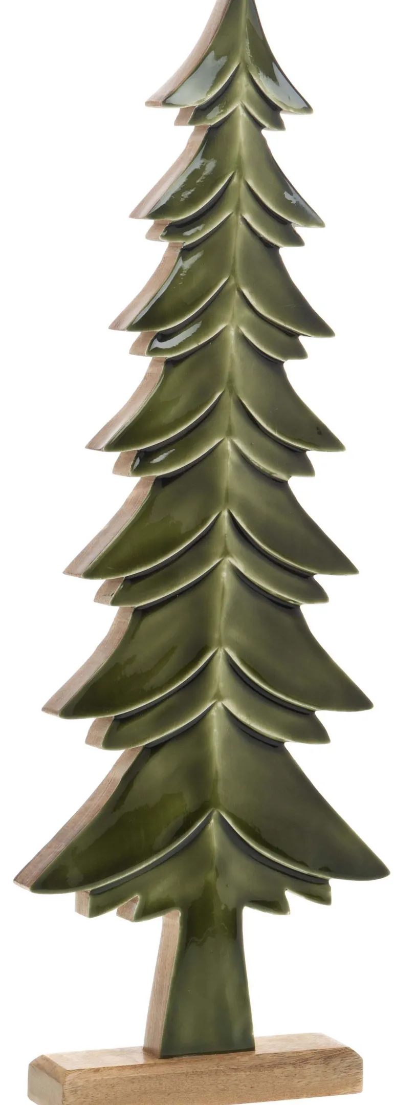 Sapins décoratifs en bois de manguier vert (Lot de 3)
