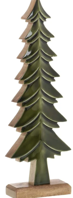 Sapins décoratifs en bois de manguier vert (Lot de 3)