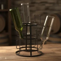 Séchoir à bouteilles en métal