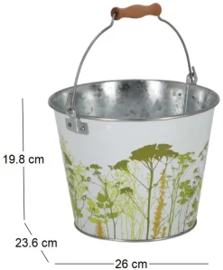 Seau en métal avec décor Herbe (5 litres)