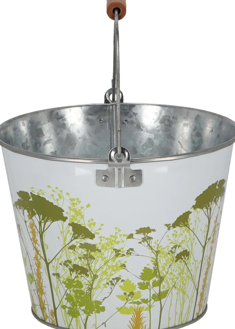 Seau en métal avec décor Herbe (5 litres)