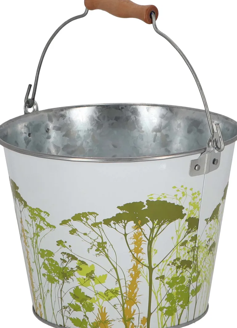 Seau en métal avec décor Herbe (5 litres)