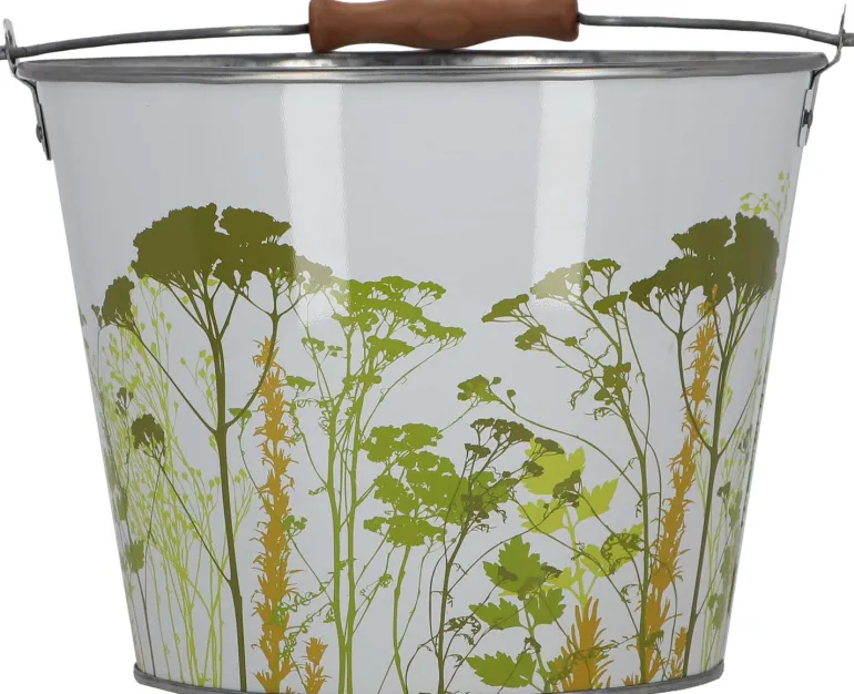 Seau en métal avec décor Herbe (5 litres)