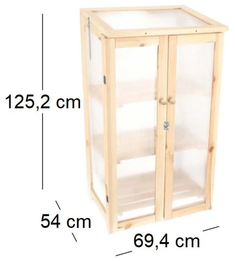 Serre en pin naturel Texel (Hauteur 125,2 cm)