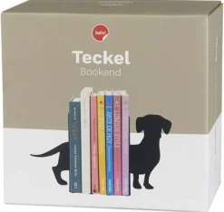 Serre-livres en métal noir Animaux (Teckel)